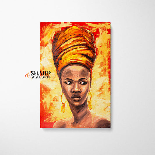 African Tribal Woman Portrait Canvas Wall Art