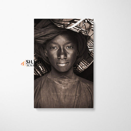African Tribe Boy Canvas Wall Art