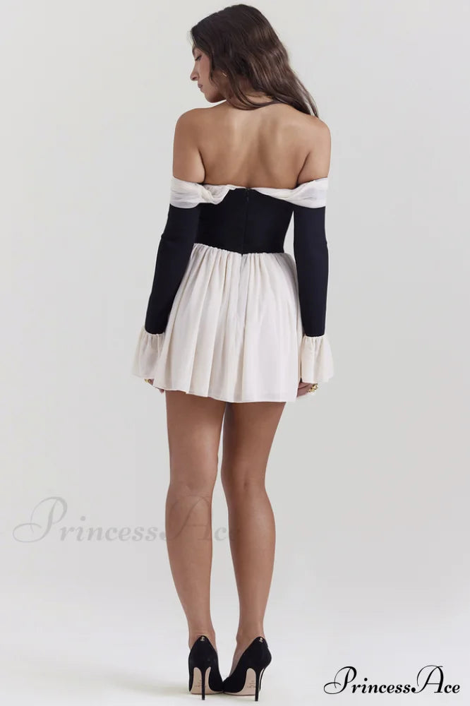 Alana Bateau Stylish Neck Mini Dress