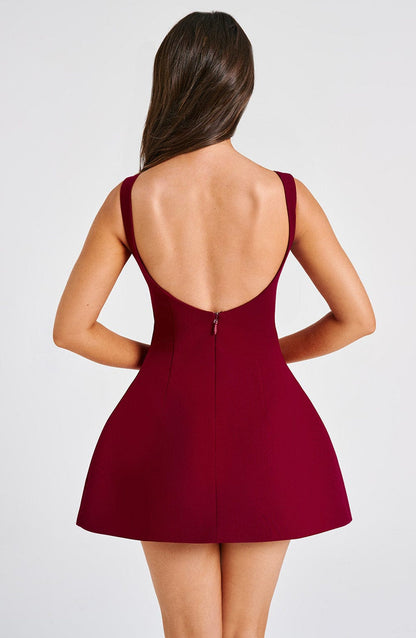 Alana Mini Dress - Wine Dress Babyboo Fashion Premium Exclusive Design