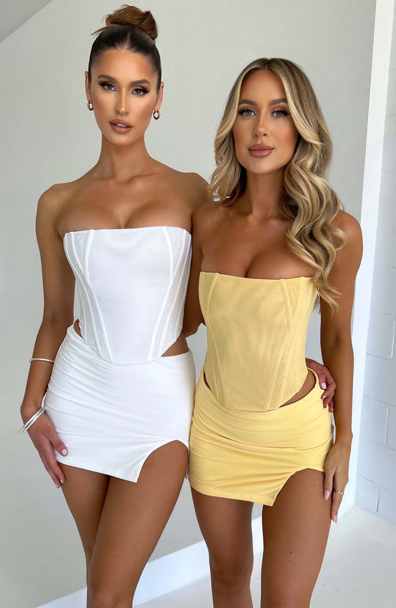 Alina Mini Skirt - White Skirt Babyboo Fashion Premium Exclusive Design