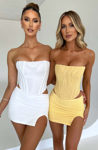 Alina Mini Skirt - White Skirt Babyboo Fashion Premium Exclusive Design