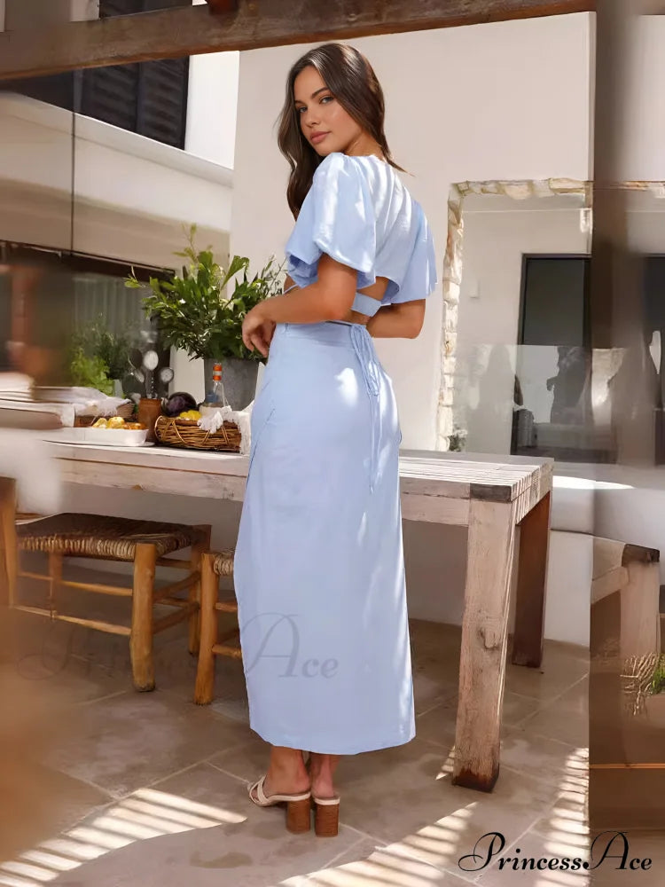 All The Best Crop Modern Top With Skirt Set Sets