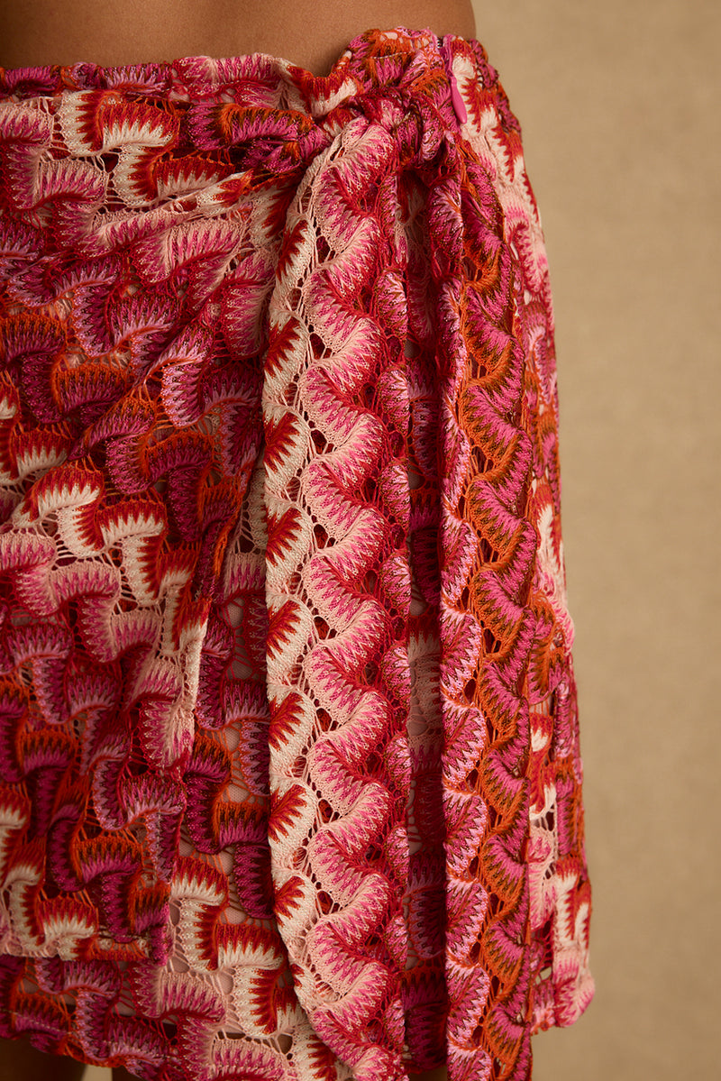 Amaya Crochet Wrap Mini Skirt