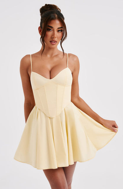 Analeigh Mini Dress - Lemon Dress Babyboo Fashion Premium Exclusive Design