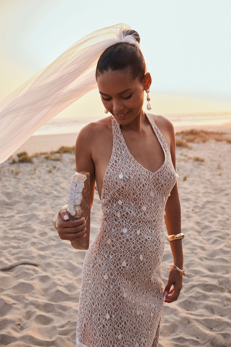 Anastasia Pearl Embellished Maxi Dress