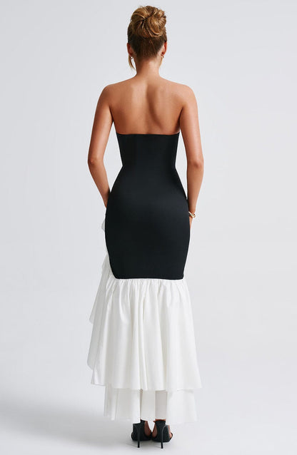 Angelina Maxi Dress - Black/White Dress Babyboo Fashion Premium Exclusive Design