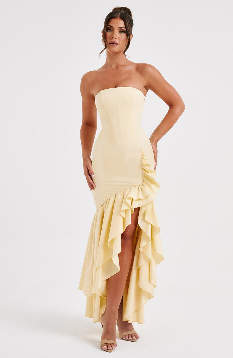 Angelina Maxi Dress - Lemon Dress Babyboo Fashion Premium Exclusive Design