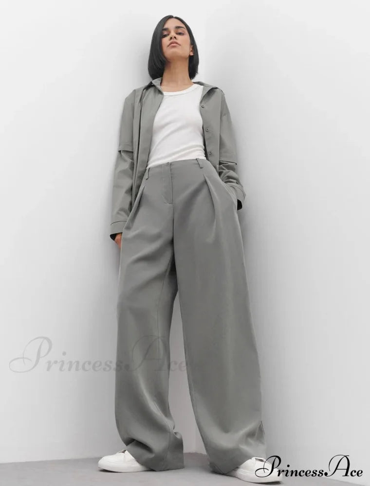Antia Elegant Trousers Gray / M