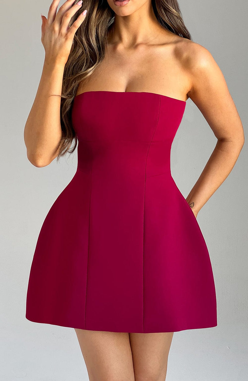 Asha Mini Dress - Wine Dress Babyboo Fashion Premium Exclusive Design