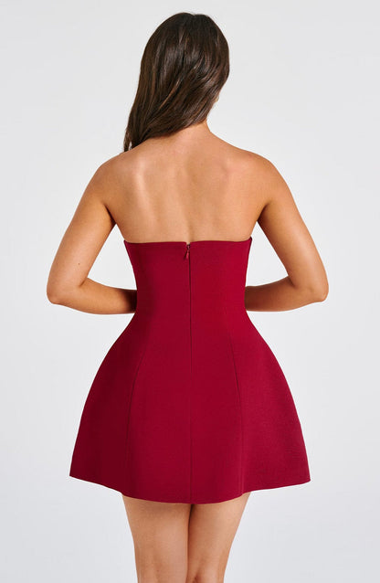 Asha Mini Dress - Wine Dress Babyboo Fashion Premium Exclusive Design