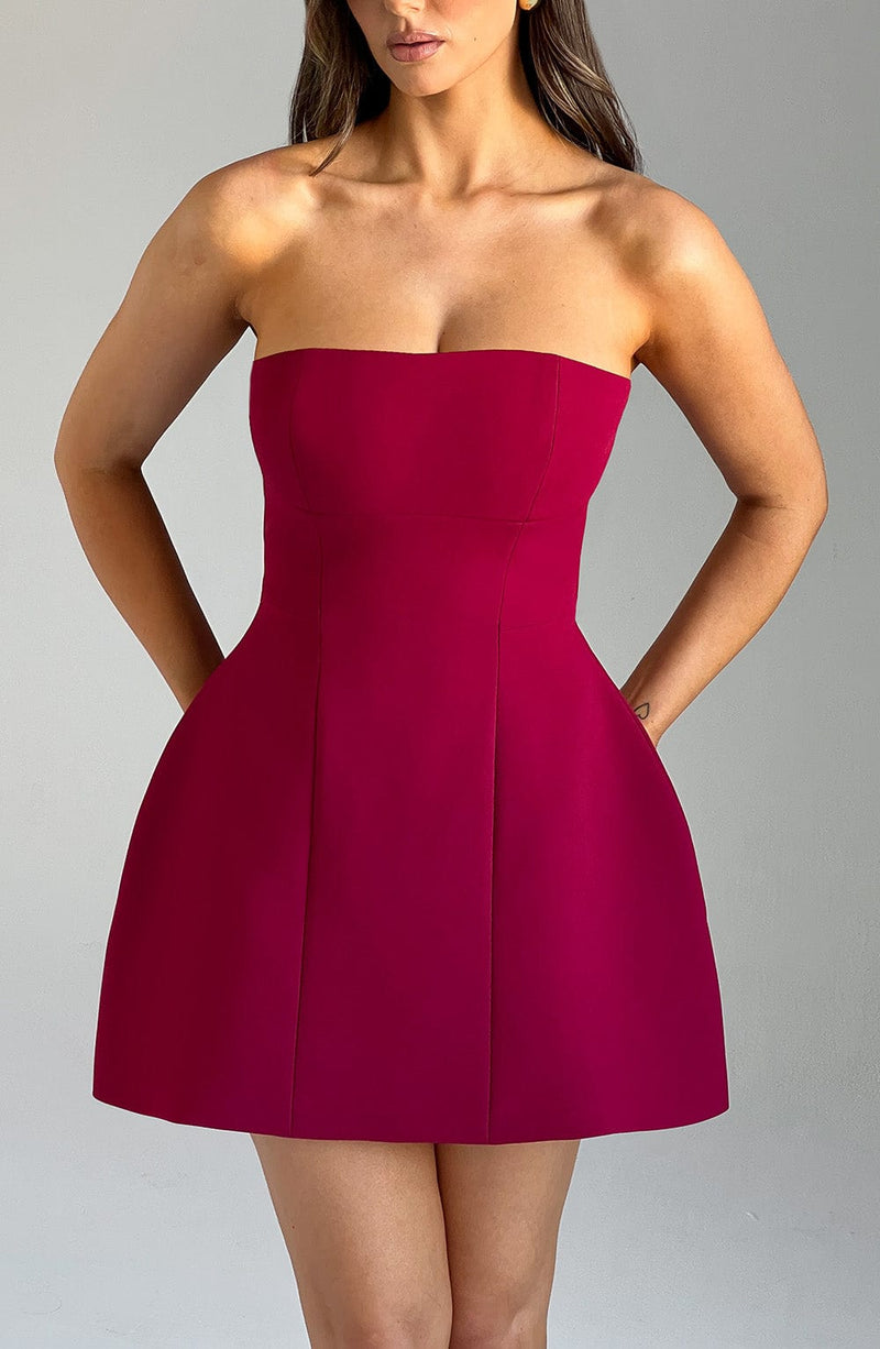 Asha Mini Dress - Wine Dress Babyboo Fashion Premium Exclusive Design