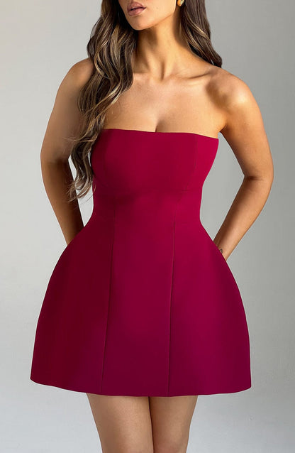 Asha Mini Dress - Wine Dress Babyboo Fashion Premium Exclusive Design