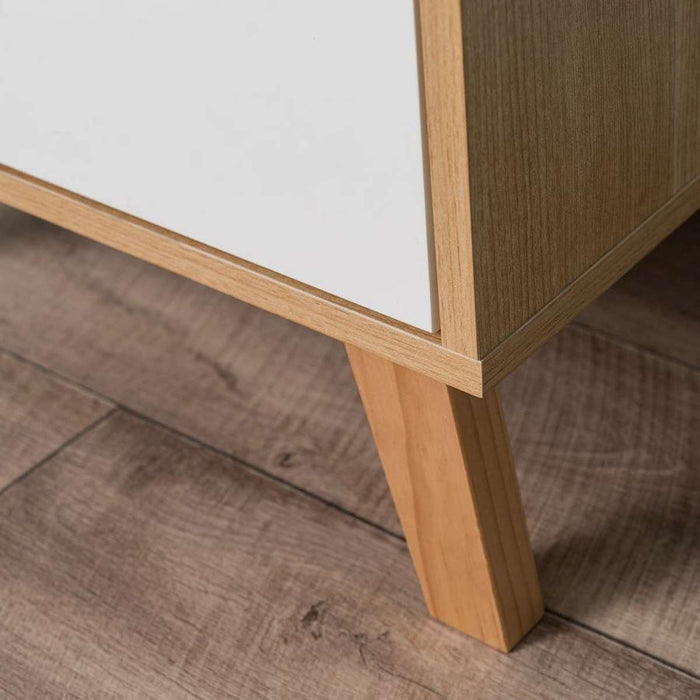 Aspen Bedside Table - White/Natural