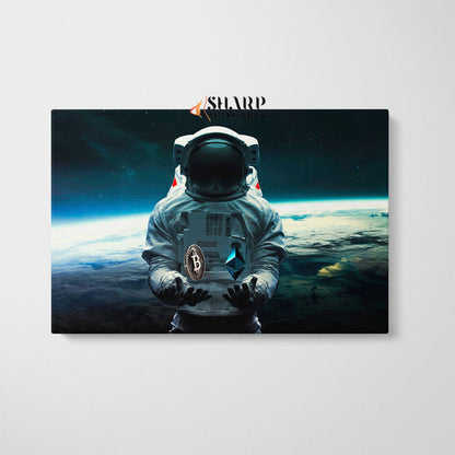 Astronaut In Space Wall Art Canvas