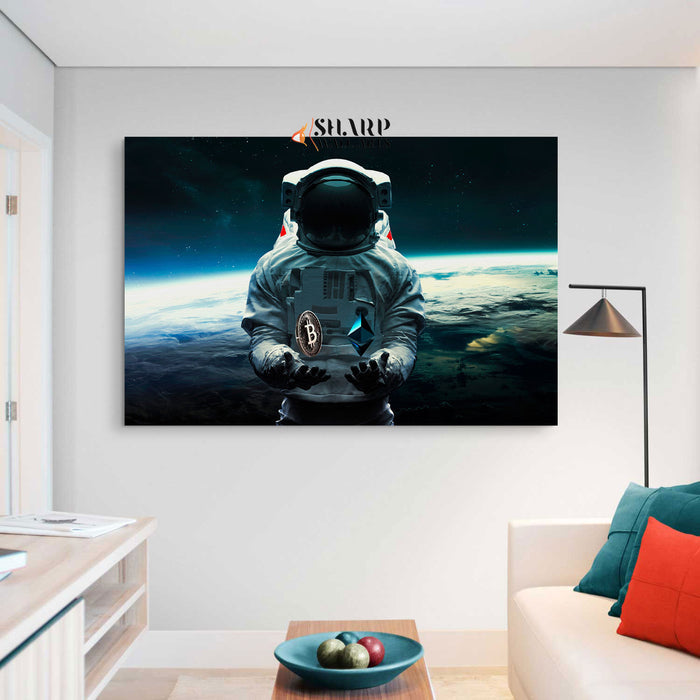 Astronaut In Space Wall Art Canvas