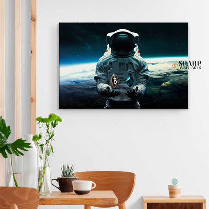 Astronaut In Space Wall Art Canvas