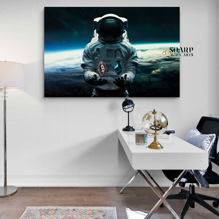 Astronaut In Space Wall Art Canvas