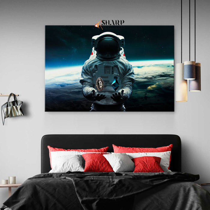 Astronaut In Space Wall Art Canvas