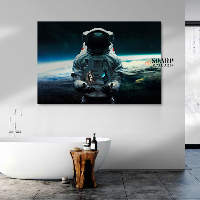 Astronaut In Space Wall Art Canvas