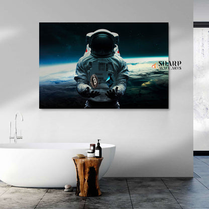 Astronaut In Space Wall Art Canvas