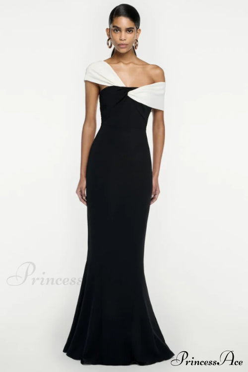 Asymmetric Off Stylish Shoulder Maxi Dress