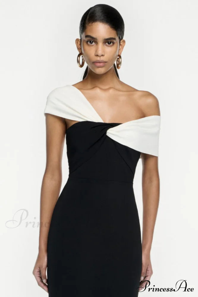 Asymmetric Off Stylish Shoulder Maxi Dress