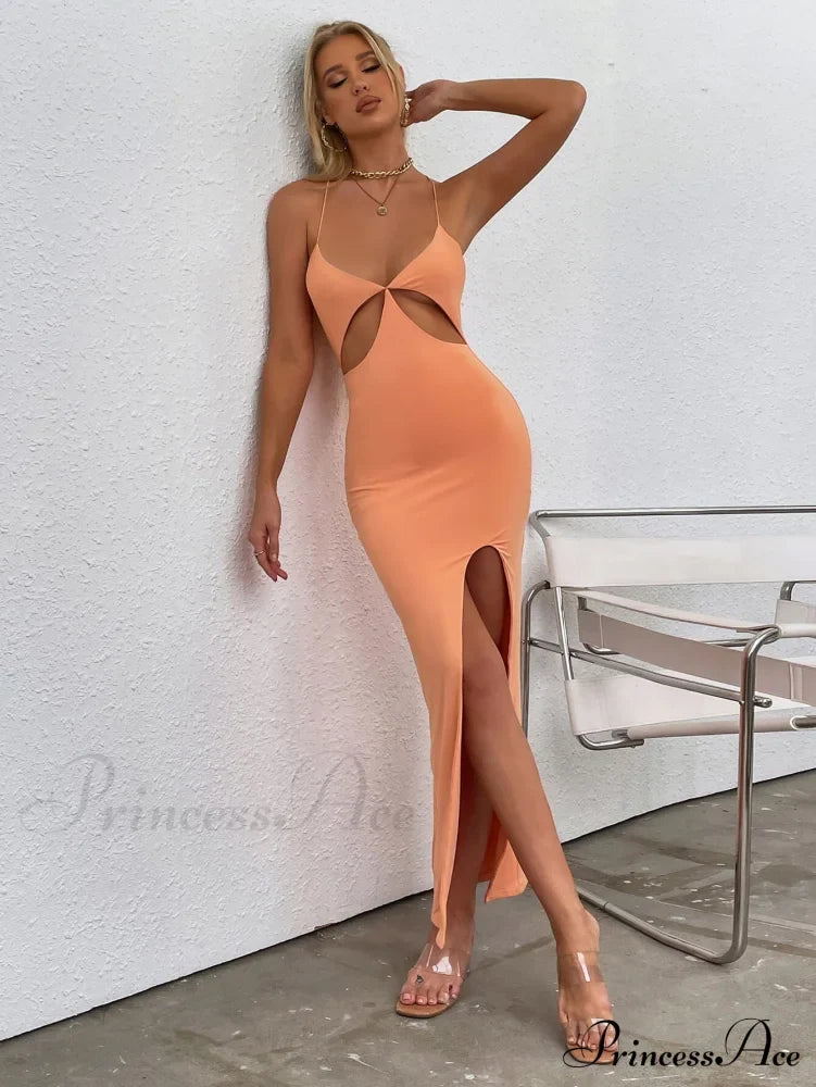 Asymmetrical Neck Glitter Trendy Strap Cut Out Dress Dresses