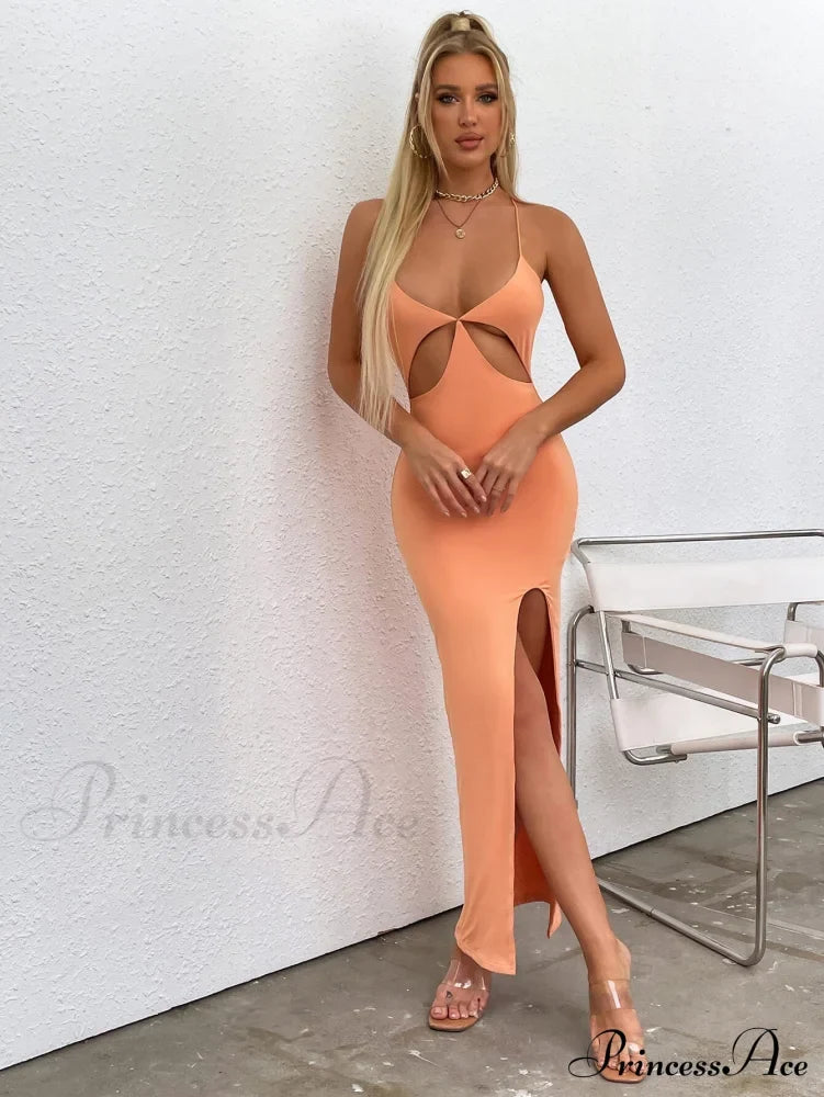 Asymmetrical Neck Glitter Trendy Strap Cut Out Dress Dresses