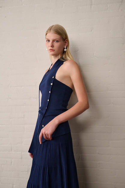 Asymmetrical one shoulder knit top