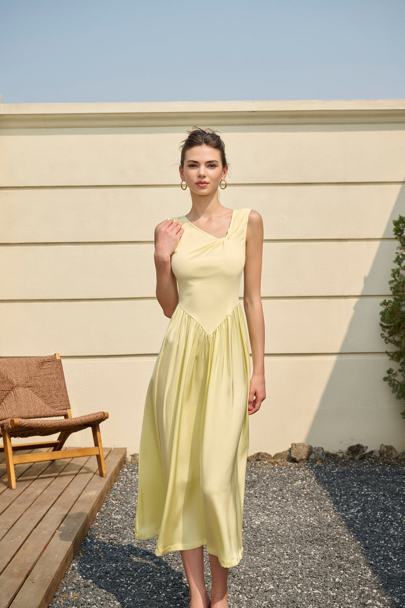 Asymmetrical patchwork dress