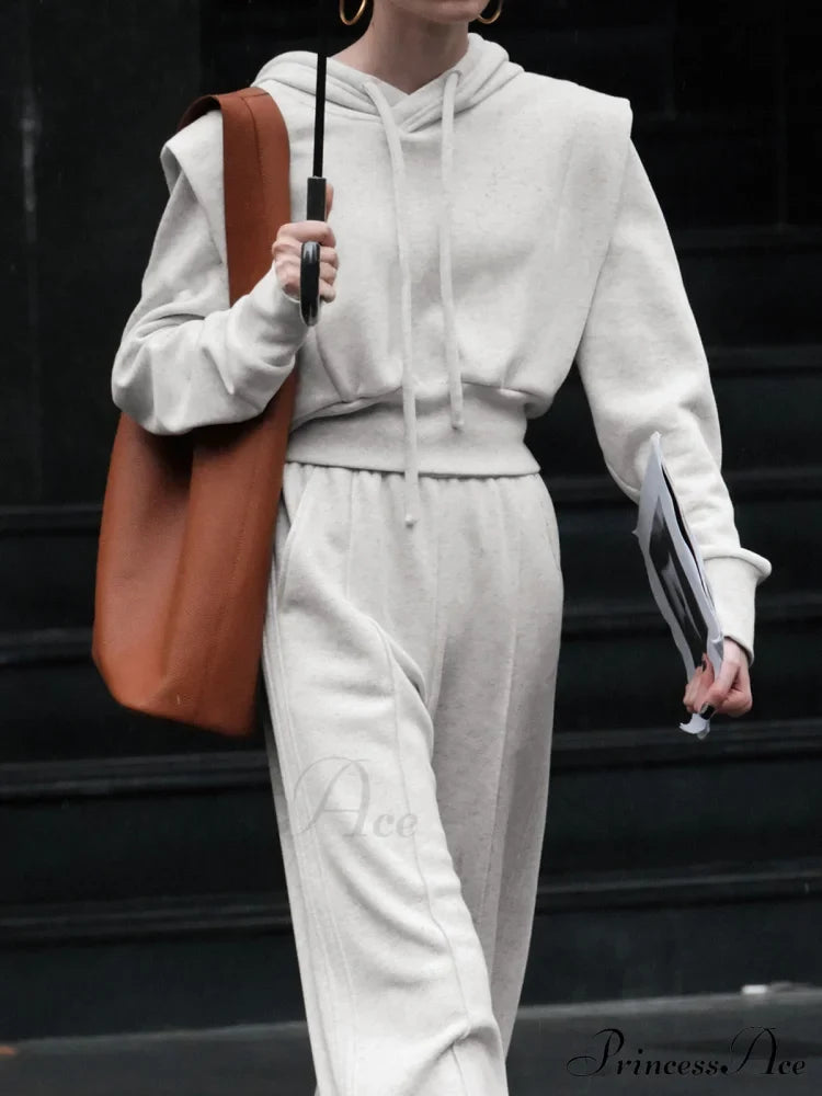 Athleisure Charming Drawstring Hoodie Sweatshirts & Hoodies-L