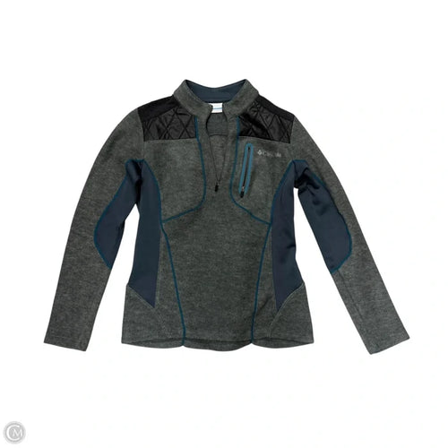 Athletic Top Long Sleeve Collar By Columbia In Grey, Size: M