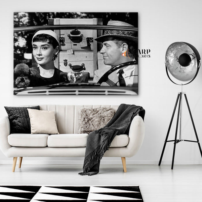Audrey Hepburn And Humphrey Bogart Canvas Wall Art