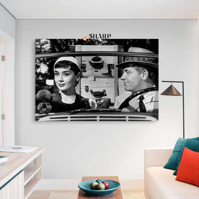 Audrey Hepburn And Humphrey Bogart Canvas Wall Art