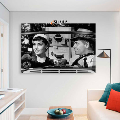 Audrey Hepburn And Humphrey Bogart Canvas Wall Art
