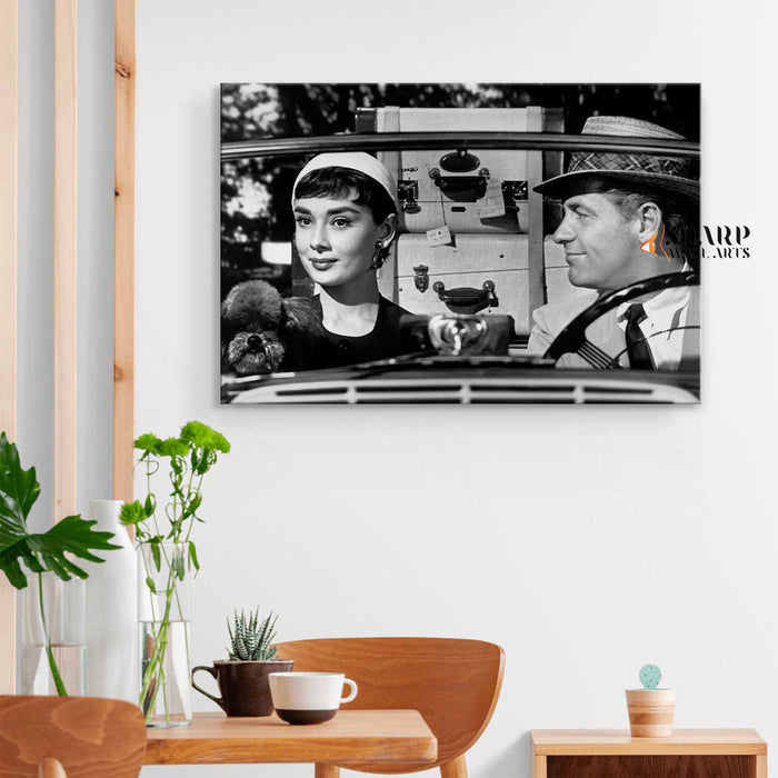 Audrey Hepburn And Humphrey Bogart Canvas Wall Art