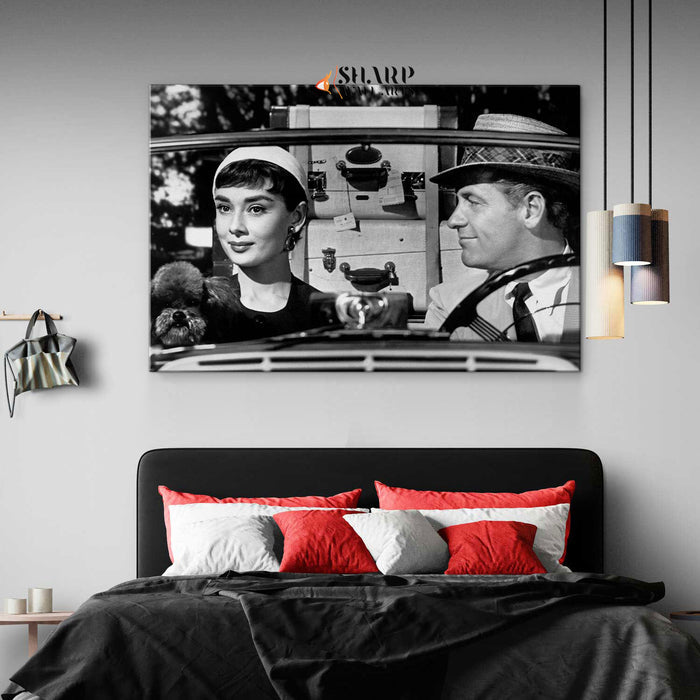 Audrey Hepburn And Humphrey Bogart Canvas Wall Art