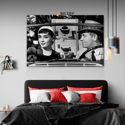 Audrey Hepburn And Humphrey Bogart Canvas Wall Art