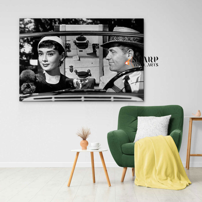 Audrey Hepburn And Humphrey Bogart Canvas Wall Art