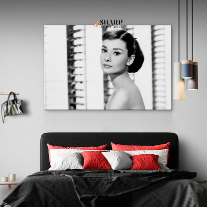 Audrey Hepburn Vintage Photo Wall Art Canvas