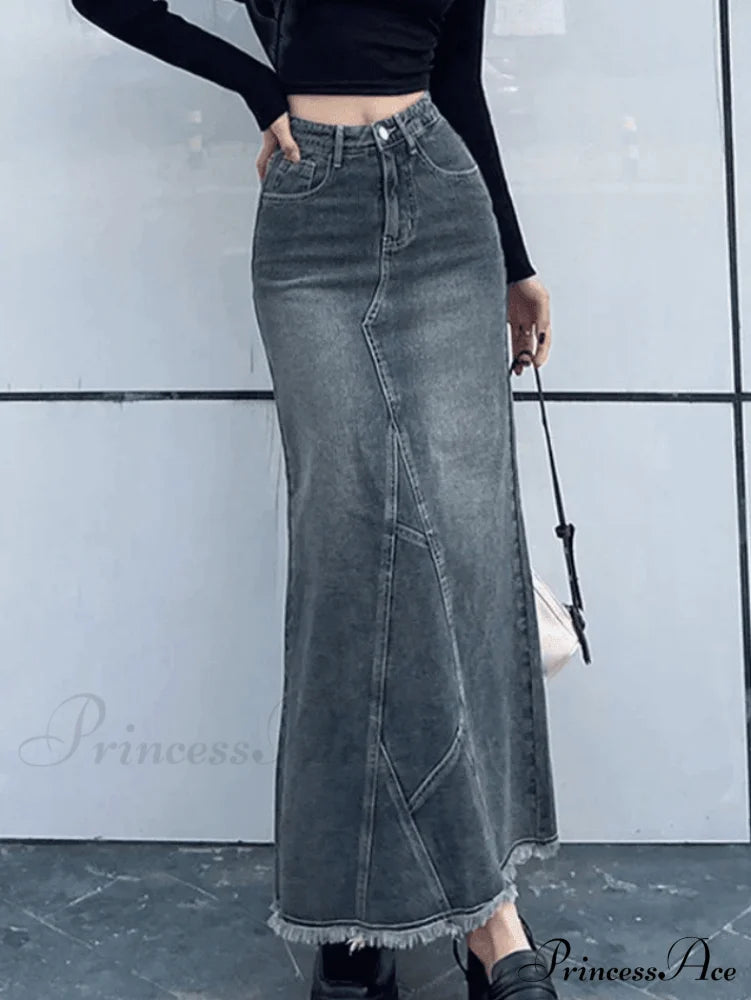 Back Slit Graceful Bodycon Maxi Dress Skirts