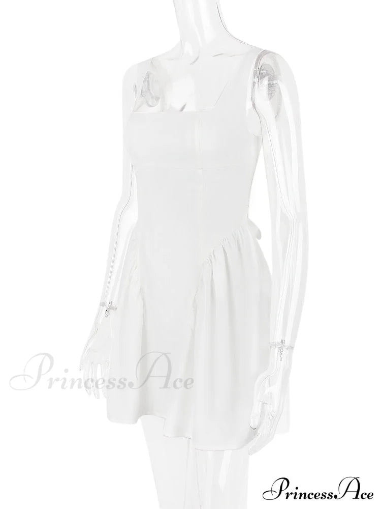 Backless Bow Stylish Mini Dress Pink / L