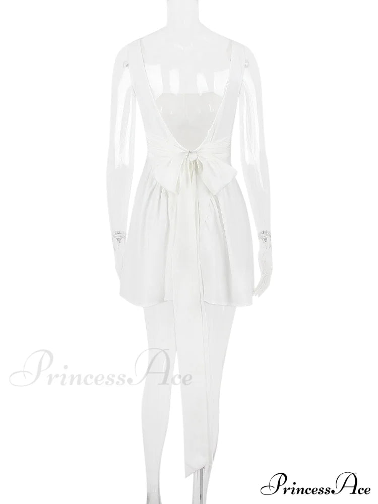 Backless Bow Stylish Mini Dress