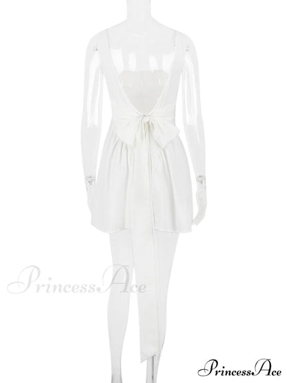 Backless Bow Stylish Mini Dress