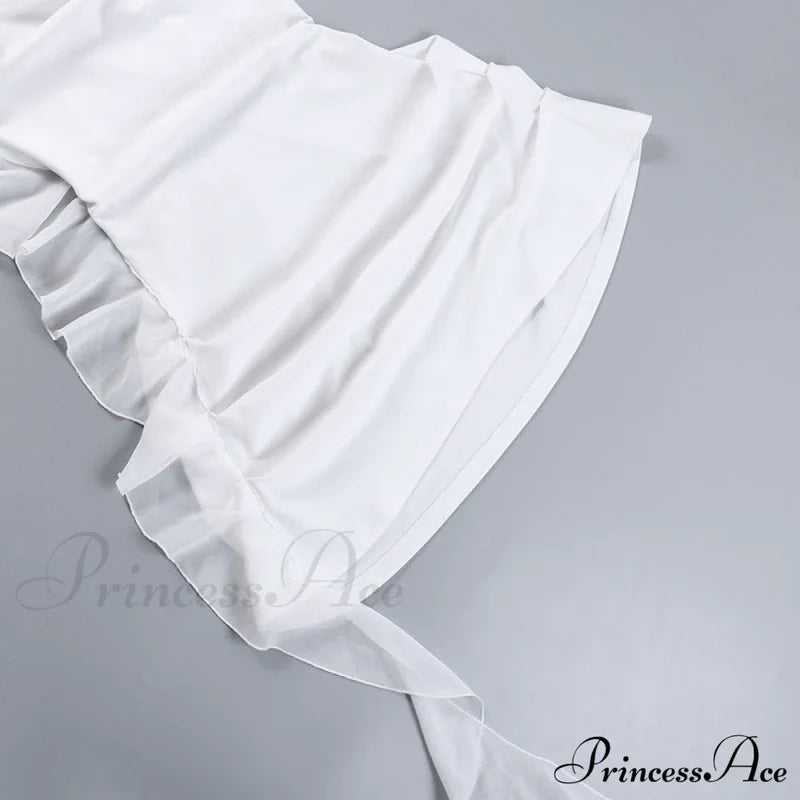 Backless Cowl Neck Charming Flower Frill Mini Dress