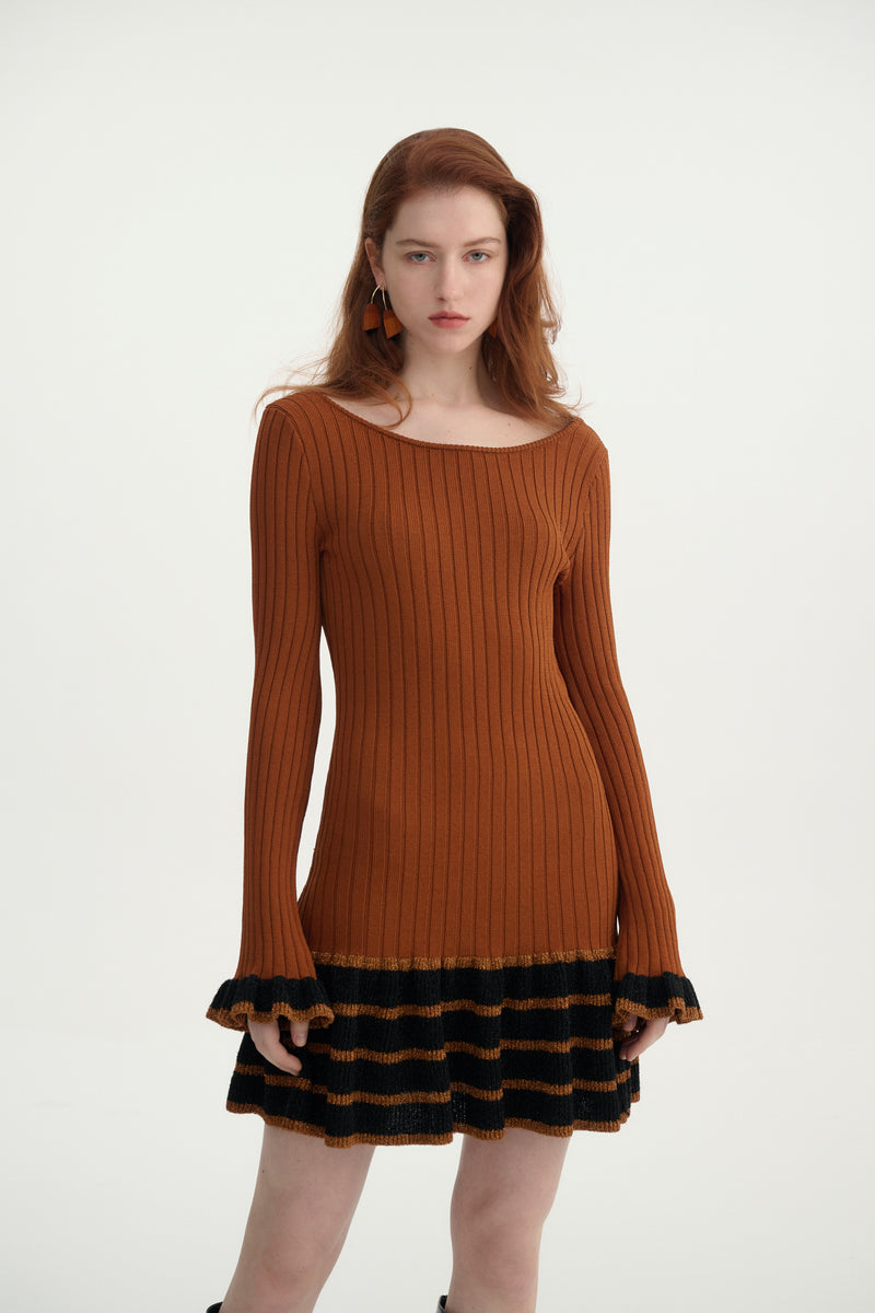 Backless ruffle dress