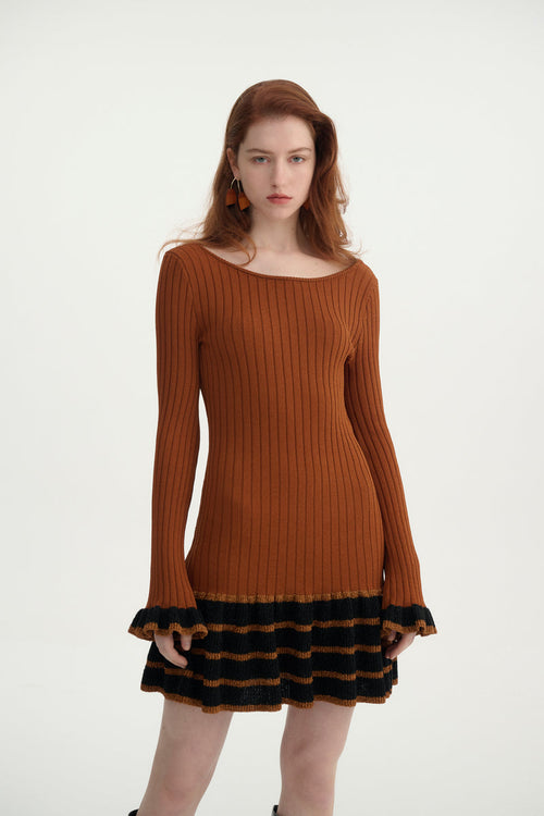 Backless ruffle dress