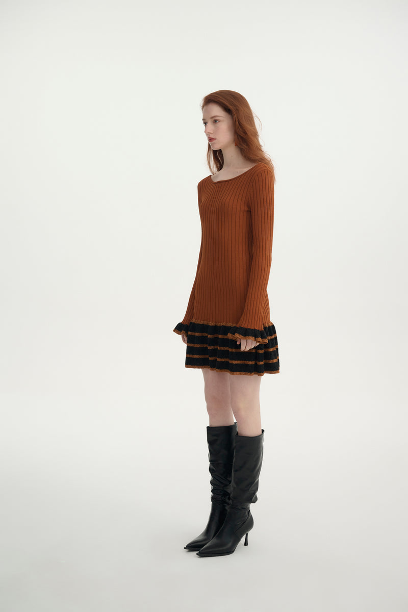 Backless ruffle dress