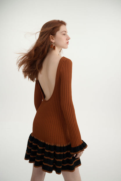 Backless ruffle dress